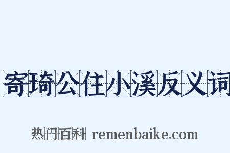 寄琦公住小溪反义词是什么意思的图片